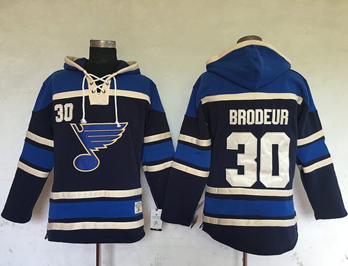Blues #30 Martin Brodeur Navy Blue Sawyer Hooded Sweatshirt Stitched NHL Jersey Blues #30 Martin Brodeur Navy Blue Sawyer Hooded Sweatshirt Stitched NHL Jersey