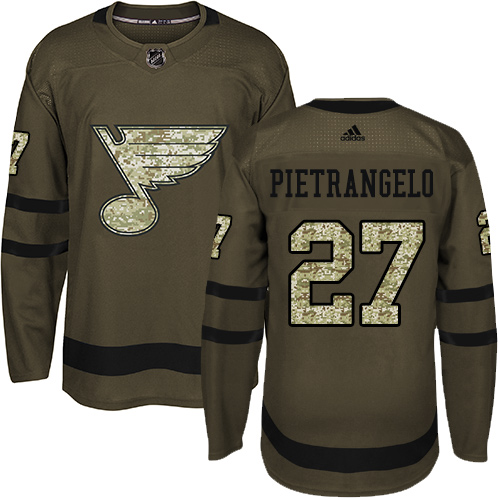 Adidas Blues #27 Alex Pietrangelo Green Salute to Service Stitched NHL Jersey Adidas Blues #27 Alex Pietrangelo Green Salute to Service Stitched NHL Jersey