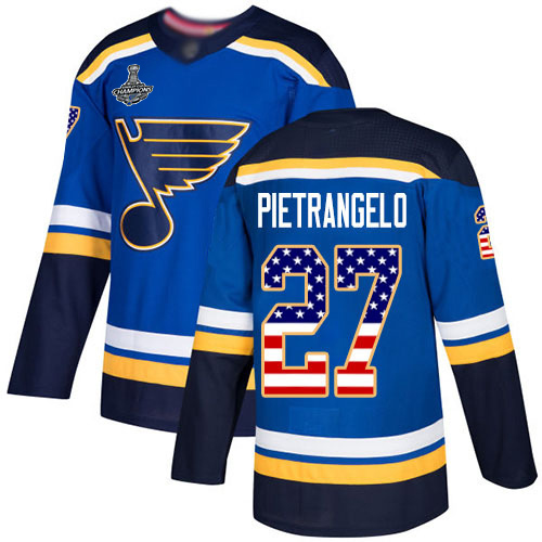 Adidas Blues #27 Alex Pietrangelo Blue Home Authentic USA Flag Stanley Cup Champions Stitched NHL Jersey Adidas Blues #27 Alex Pietrangelo Blue Home Authentic USA Flag Stanley Cup Champions Stitched NHL Jersey