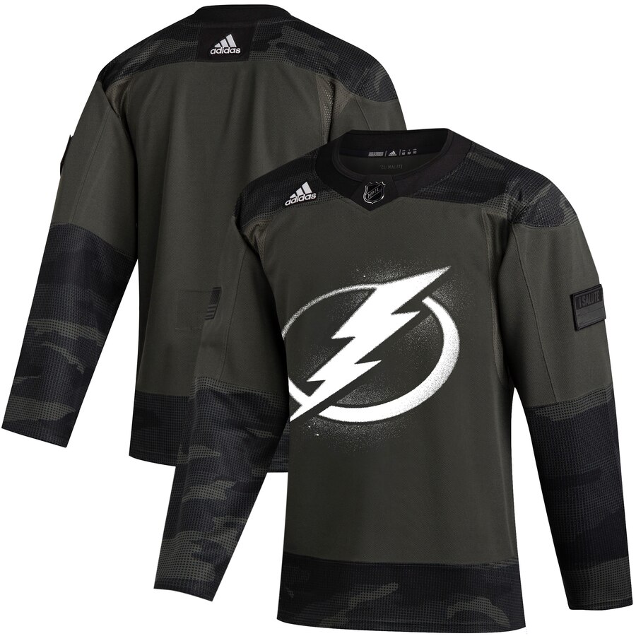 Tampa Bay Lightning Adidas 2019 Veterans Day Authentic Practice NHL Jersey Camo Tampa Bay Lightning Adidas 2019 Veterans Day Authentic Practice NHL Jersey Camo