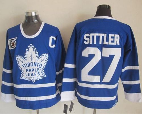 Maple Leafs #27 Darryl Sittler Blue 75th CCM Throwback Stitched NHL Jersey Maple Leafs #27 Darryl Sittler Blue 75th CCM Throwback Stitched NHL Jersey