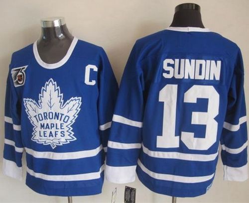 Maple Leafs #13 Mats Sundin Blue 75th CCM Throwback Stitched NHL Jersey Maple Leafs #13 Mats Sundin Blue 75th CCM Throwback Stitched NHL Jersey