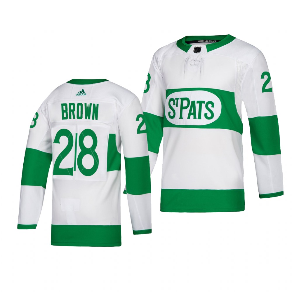 Maple Leafs #28 Connor Brown adidas White 2019 St. Patrick's Day Authentic Player Stitched NHL Jersey Maple Leafs #28 Connor Brown adidas White 2019 St. Patrick's Day Authentic Player Stitched NHL Jersey
