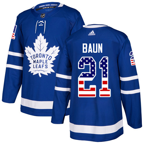 Adidas Maple Leafs #21 Bobby Baun Blue Home Authentic USA Flag Stitched NHL Jersey Adidas Maple Leafs #21 Bobby Baun Blue Home Authentic USA Flag Stitched NHL Jersey