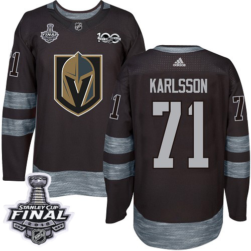 Adidas Golden Knights #71 William Karlsson Black 1917-2017 100th Anniversary 2018 Stanley Cup Final Stitched NHL Jersey Adidas Golden Knights #71 William Karlsson Black 1917-2017 100th Anniversary 2018 Stanley Cup Final Stitched NHL Jersey