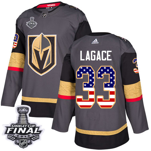Adidas Golden Knights #33 Maxime Lagace Grey Home Authentic USA Flag 2018 Stanley Cup Final Stitched NHL Jersey Adidas Golden Knights #33 Maxime Lagace Grey Home Authentic USA Flag 2018 Stanley Cup Final Stitched NHL Jersey