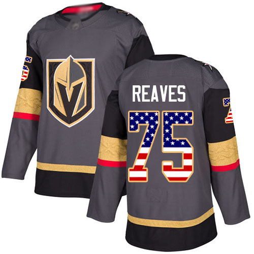 Adidas Golden Knights #75 Ryan Reaves Grey Home Authentic USA Flag Stitched NHL Jersey Adidas Golden Knights #75 Ryan Reaves Grey Home Authentic USA Flag Stitched NHL Jersey