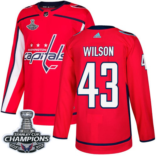 Adidas Capitals #43 Tom Wilson Red Home Authentic Stanley Cup Final Champions Stitched NHL Jersey Adidas Capitals #43 Tom Wilson Red Home Authentic Stanley Cup Final Champions Stitched NHL Jersey