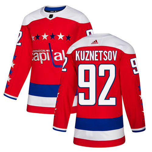 Adidas Capitals #92 Evgeny Kuznetsov Red Alternate Authentic Stitched NHL Jersey