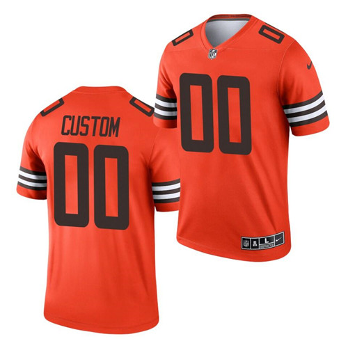 Men's Cleveland Browns ACTIVE PLAYER Custom Orange Inverted Legend Football Jersey Men's Cleveland Browns ACTIVE PLAYER Custom Orange Inverted Legend Football Jersey