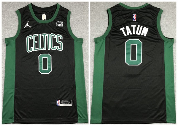 Men's Boston Celtics #0 Jayson Tatum 75th Anniversary Black Stitched Basketball Jersey Men's Boston Celtics #0 Jayson Tatum 75th Anniversary Black Stitched Basketball Jersey