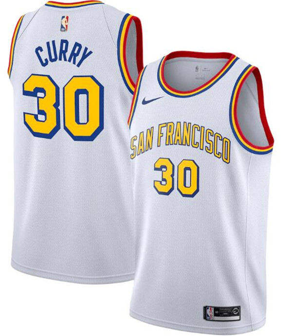 Men's Golden State Warriors #30 Stephen Curry White NBA San Francisco Classic Edition Stitched Jersey Men's Golden State Warriors #30 Stephen Curry White NBA San Francisco Classic Edition Stitched Jersey