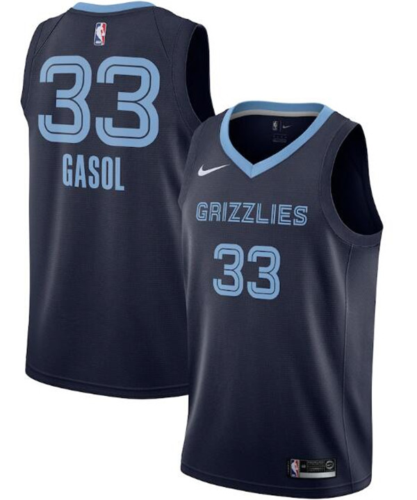 Men's Memphis Grizzlies #33 Marc Gasol Navy NBA Icon Edition Stitched Jersey Men's Memphis Grizzlies #33 Marc Gasol Navy NBA Icon Edition Stitched Jersey