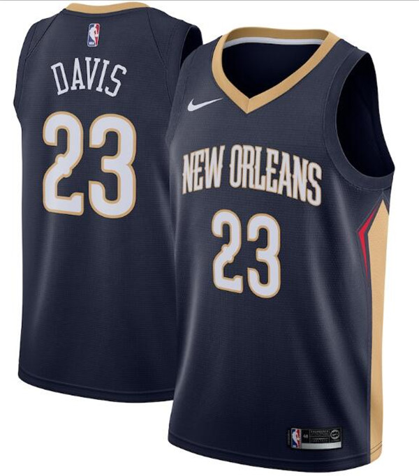 Men's New Orleans Pelicans #23 Anthony Davis Navy NBA Icon Edition Stitched Jersey Men's New Orleans Pelicans #23 Anthony Davis Navy NBA Icon Edition Stitched Jersey