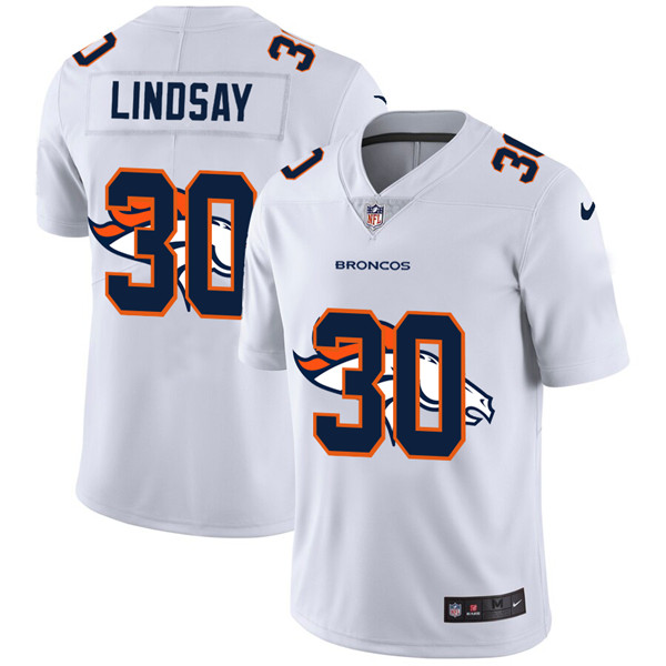 Men's Denver Broncos #30 Phillip Lindsay White NFL Stitched Jersey Men's Denver Broncos #30 Phillip Lindsay White NFL Stitched Jersey
