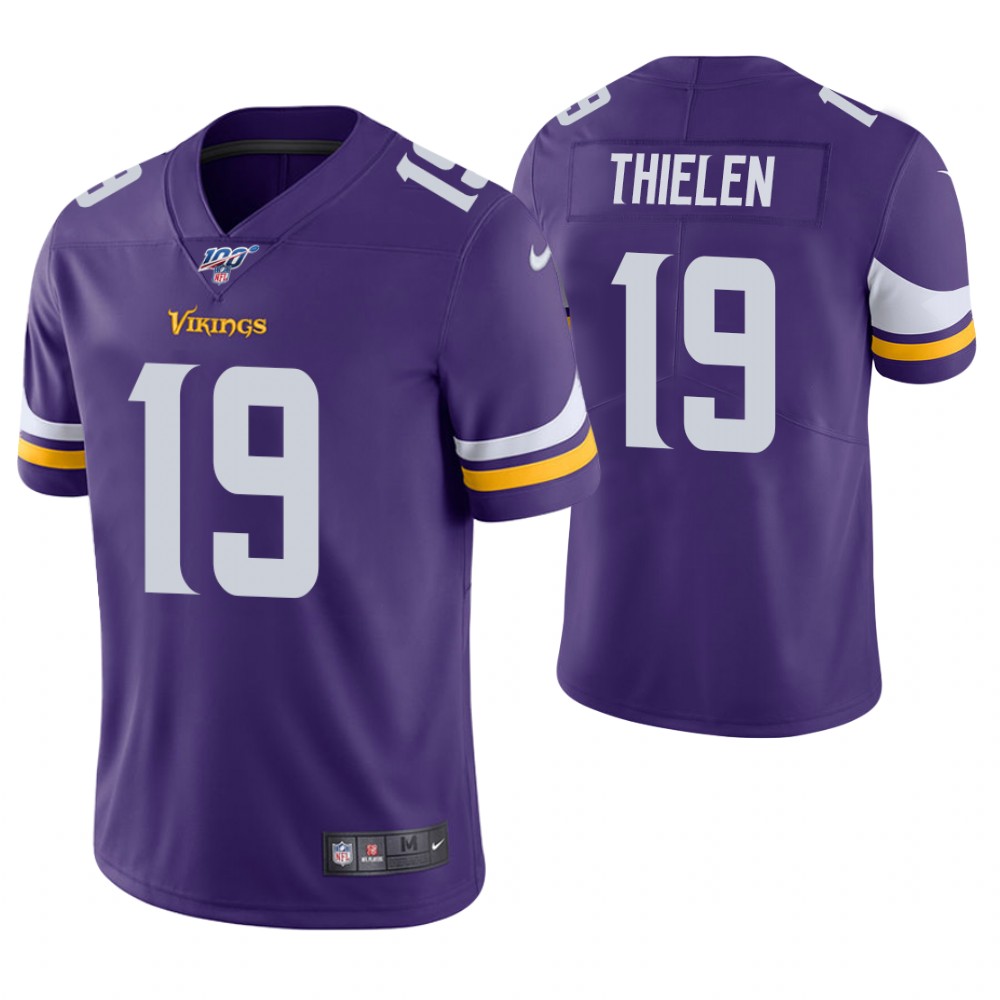Men's Minnesota Vikings #19 Adam Thielen Purple Vapor Untouchable Limited Stitched NFL Jersey Men's Minnesota Vikings #19 Adam Thielen Purple Vapor Untouchable Limited Stitched NFL Jersey