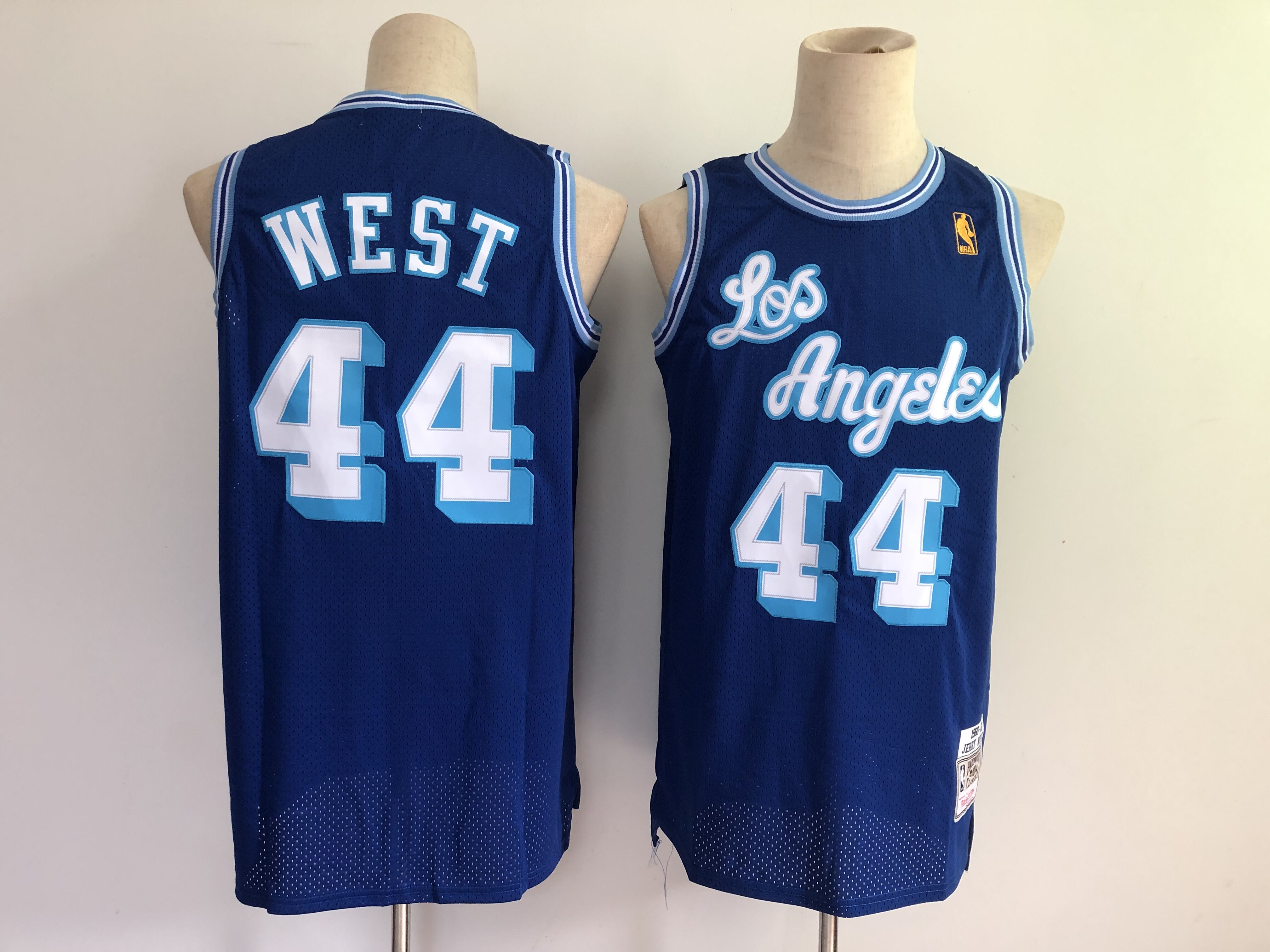 Men's Los Angeles Lakers #44 Jerry West Blue Throwback Stitched Jersey Men's Los Angeles Lakers #44 Jerry West Blue Throwback Stitched Jersey