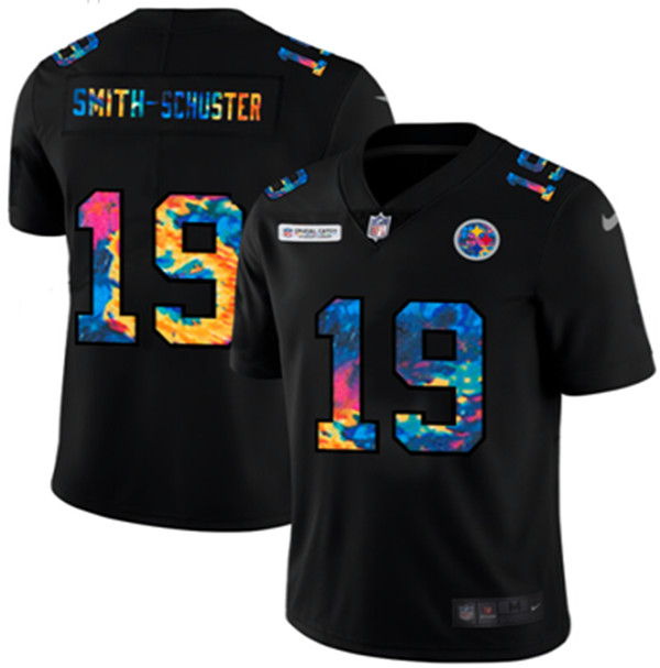 Men's Pittsburgh Steelers #19 JuJu Smith-Schuster Black NFL 2020 Crucial Catch Limited Stitched Jersey Men's Pittsburgh Steelers #19 JuJu Smith-Schuster Black NFL 2020 Crucial Catch Limited Stitched Jersey