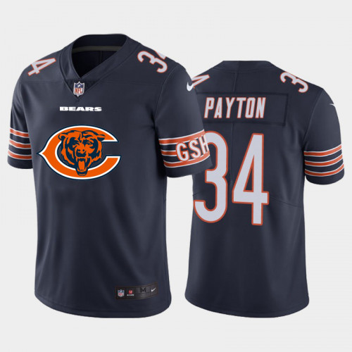 Men's Chicago Bears #34 Walter Payton Navy 2020 Team Big Logo Limited Stitched Jersey Men's Chicago Bears #34 Walter Payton Navy 2020 Team Big Logo Limited Stitched Jersey