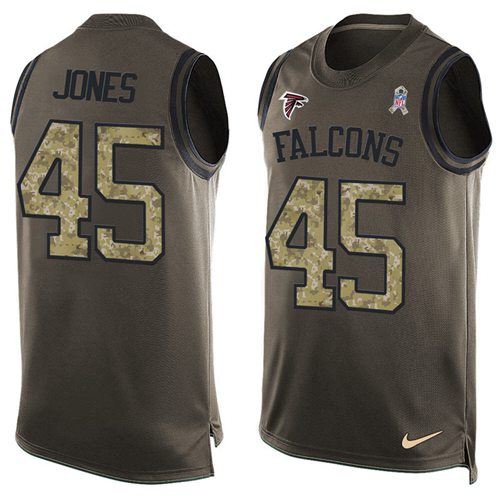 Nike Falcons #45 Deion Jones Green Men's Stitched NFL Limited Salute To Service Tank Top Jersey Nike Falcons #45 Deion Jones Green Men's Stitched NFL Limited Salute To Service Tank Top Jersey