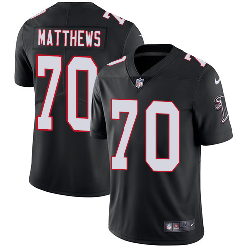 Nike Falcons #70 Jake Matthews Black Alternate Men's Stitched NFL Vapor Untouchable Limited Jersey Nike Falcons #70 Jake Matthews Black Alternate Men's Stitched NFL Vapor Untouchable Limited Jersey