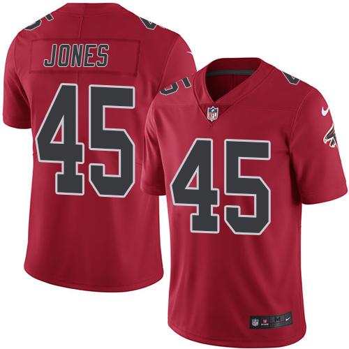 Nike Falcons #45 Deion Jones Red Men's Stitched NFL Limited Rush Jersey Nike Falcons #45 Deion Jones Red Men's Stitched NFL Limited Rush Jersey