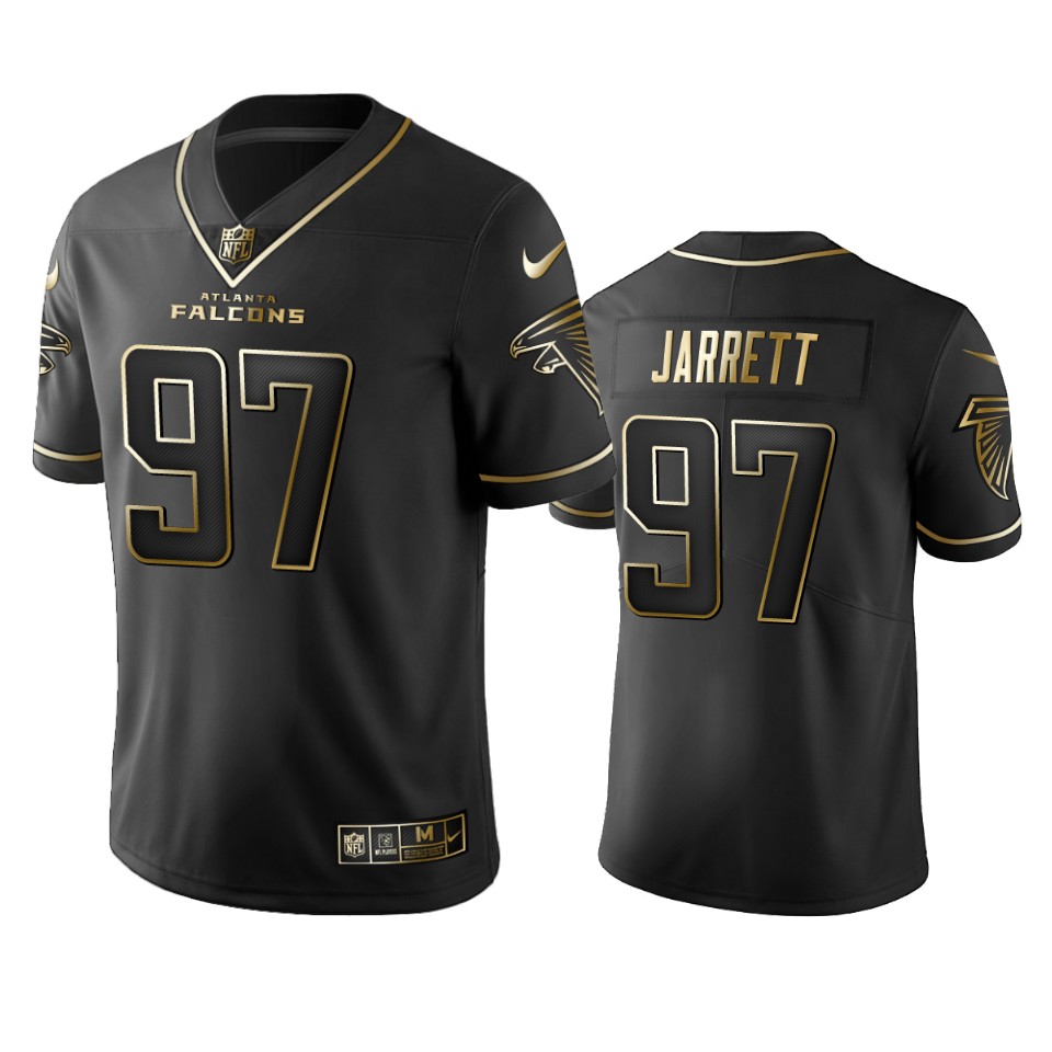Falcons #97 Grady Jarrett Men's Stitched NFL Vapor Untouchable Limited Black Golden Jersey Falcons #97 Grady Jarrett Men's Stitched NFL Vapor Untouchable Limited Black Golden Jersey