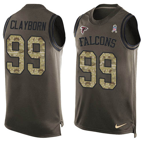 Nike Falcons #99 Adrian Clayborn Green Men's Stitched NFL Limited Salute To Service Tank Top Jersey