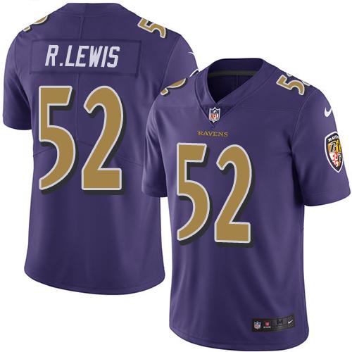 Nike Ravens #52 Ray Lewis Purple Men's Stitched NFL Limited Rush Jersey Nike Ravens #52 Ray Lewis Purple Men's Stitched NFL Limited Rush Jersey