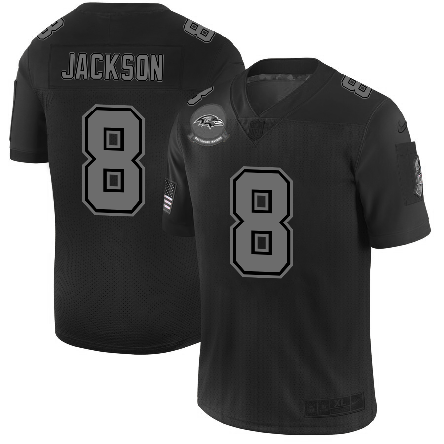 Baltimore Ravens #8 Lamar Jackson Men's Nike Black 2019 Salute to Service Limited Stitched NFL Jersey Baltimore Ravens #8 Lamar Jackson Men's Nike Black 2019 Salute to Service Limited Stitched NFL Jersey
