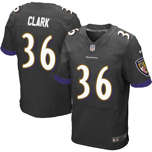 Nike Ravens #36 Chuck Clark Black Alternate Men's Stitched NFL New Elite Jersey Nike Ravens #36 Chuck Clark Black Alternate Men's Stitched NFL New Elite Jersey