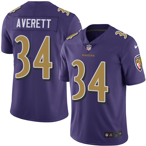 Nike Ravens #34 Anthony Averett Purple Men's Stitched NFL Limited Rush Jersey Nike Ravens #34 Anthony Averett Purple Men's Stitched NFL Limited Rush Jersey