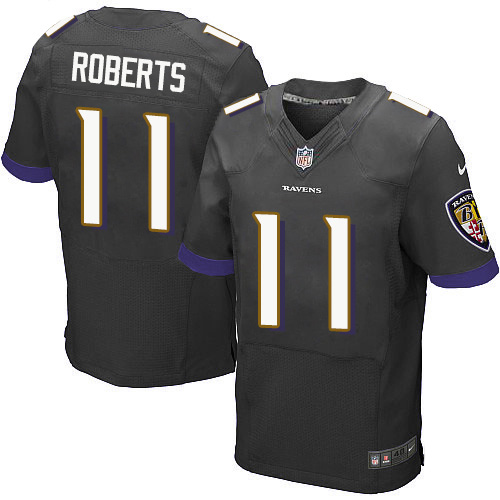 Nike Ravens #11 Seth Roberts Black Alternate Men's Stitched NFL New Elite Jersey Nike Ravens #11 Seth Roberts Black Alternate Men's Stitched NFL New Elite Jersey