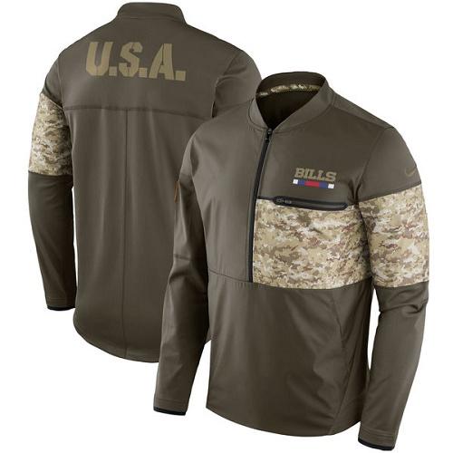 Men's Buffalo Bills Nike Olive Salute to Service Sideline Hybrid Half-Zip Pullover Jacket Men's Buffalo Bills Nike Olive Salute to Service Sideline Hybrid Half-Zip Pullover Jacket