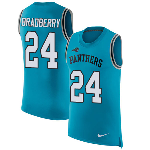 Nike Panthers #24 James Bradberry Blue Alternate Men's Stitched NFL Limited Rush Tank Top Jersey Nike Panthers #24 James Bradberry Blue Alternate Men's Stitched NFL Limited Rush Tank Top Jersey