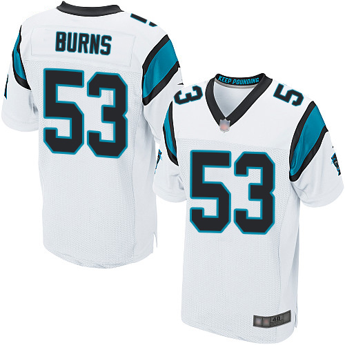 Nike Panthers #53 Brian Burns White Men's Stitched NFL Elite Jersey Nike Panthers #53 Brian Burns White Men's Stitched NFL Elite Jersey