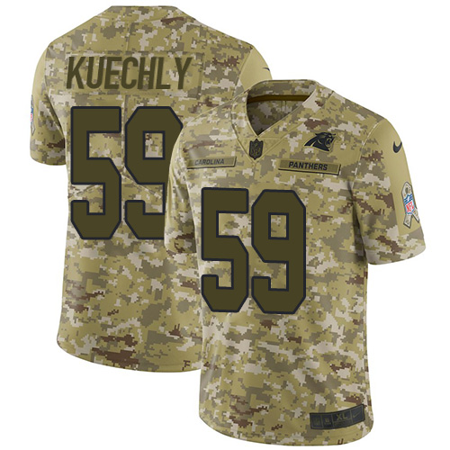 Nike Panthers #59 Luke Kuechly Camo Men's Stitched NFL Limited 2018 Salute To Service Jersey Nike Panthers #59 Luke Kuechly Camo Men's Stitched NFL Limited 2018 Salute To Service Jersey
