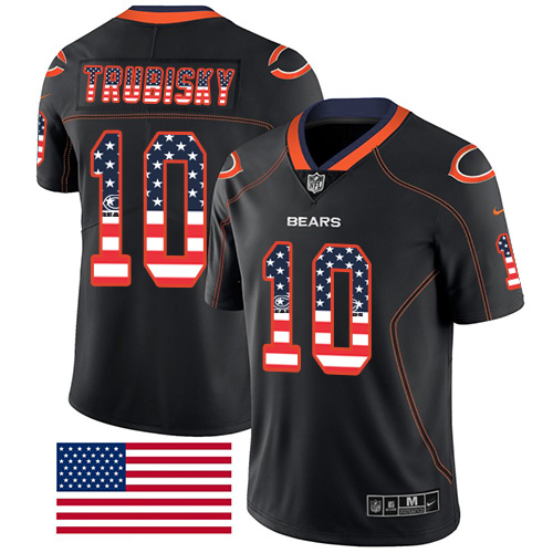 Nike Bears #10 Mitchell Trubisky Black Men's Stitched NFL Limited Rush USA Flag Jersey Nike Bears #10 Mitchell Trubisky Black Men's Stitched NFL Limited Rush USA Flag Jersey