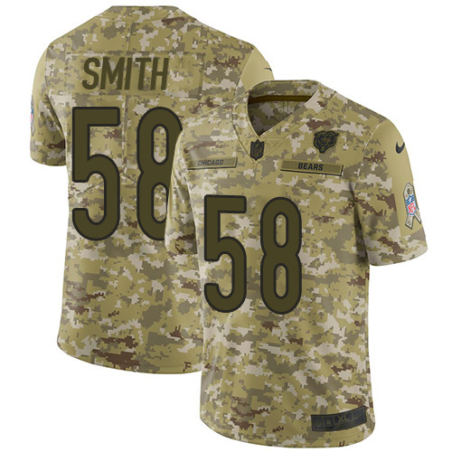 Nike Bears #58 Roquan Smith Camo Men's Stitched NFL Limited 2018 Salute To Service Jersey Nike Bears #58 Roquan Smith Camo Men's Stitched NFL Limited 2018 Salute To Service Jersey