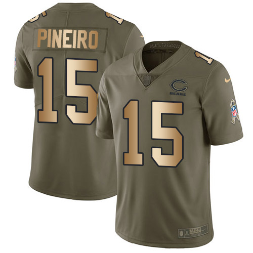 Nike Bears #15 Eddy Pineiro Olive/Gold Men's Stitched NFL Limited 2017 Salute To Service Jersey Nike Bears #15 Eddy Pineiro Olive/Gold Men's Stitched NFL Limited 2017 Salute To Service Jersey
