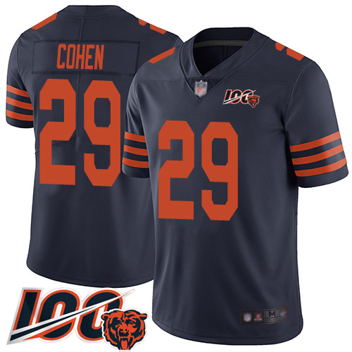 Nike Bears #29 Tarik Cohen Navy Blue Alternate Men's Stitched NFL 100th Season Vapor Limited Jersey Nike Bears #29 Tarik Cohen Navy Blue Alternate Men's Stitched NFL 100th Season Vapor Limited Jersey