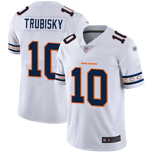 Nike Bears #10 Mitchell Trubisky White Men's Stitched NFL Limited Team Logo Fashion Jersey Nike Bears #10 Mitchell Trubisky White Men's Stitched NFL Limited Team Logo Fashion Jersey