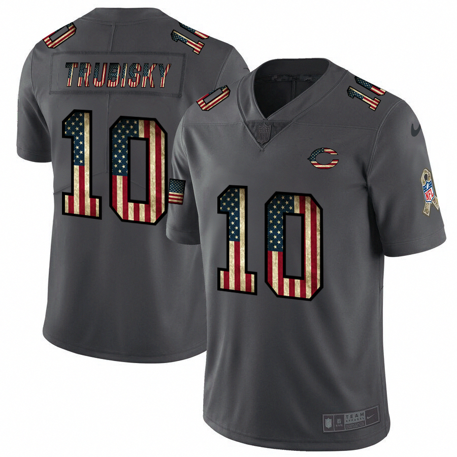 Chicago Bears #10 Mitchell Trubisky Nike 2018 Salute to Service Retro USA Flag Limited NFL Jersey Chicago Bears #10 Mitchell Trubisky Nike 2018 Salute to Service Retro USA Flag Limited NFL Jersey