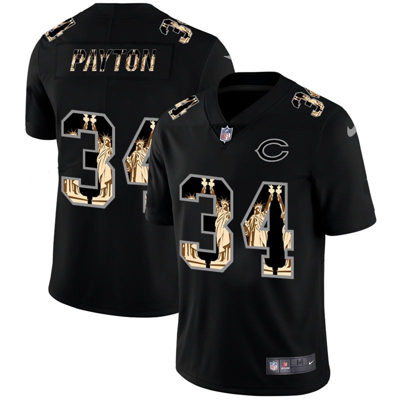Chicago Bears #34 Walter Payton Carbon Black Vapor Statue Of Liberty Limited NFL Jersey Chicago Bears #34 Walter Payton Carbon Black Vapor Statue Of Liberty Limited NFL Jersey