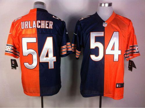 Nike Bears #54 Brian Urlacher Navy Blue/Orange Men's Stitched NFL Elite Split Jersey Nike Bears #54 Brian Urlacher Navy Blue/Orange Men's Stitched NFL Elite Split Jersey