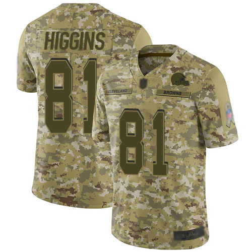 Nike Browns #81 Rashard Higgins Camo Men's Stitched NFL Limited 2018 Salute To Service Jersey Nike Browns #81 Rashard Higgins Camo Men's Stitched NFL Limited 2018 Salute To Service Jersey