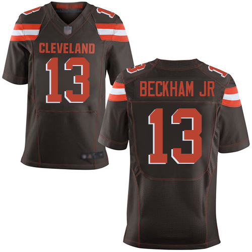 Nike Browns #13 Odell Beckham Jr Brown Team Color Men's Stitched NFL New Elite Jersey Nike Browns #13 Odell Beckham Jr Brown Team Color Men's Stitched NFL New Elite Jersey