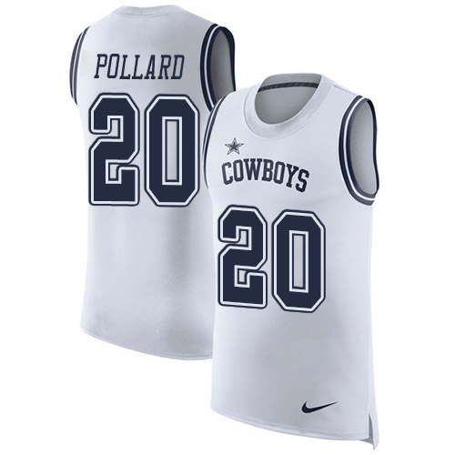 Nike Cowboys #20 Tony Pollard White Men's Stitched NFL Limited Rush Tank Top Jersey Nike Cowboys #20 Tony Pollard White Men's Stitched NFL Limited Rush Tank Top Jersey