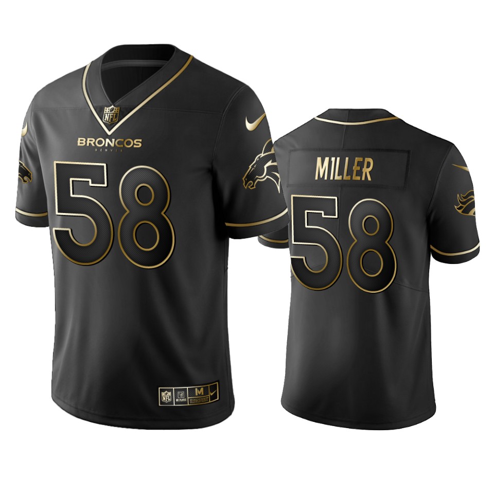 Broncos #58 Von Miller Men's Stitched NFL Vapor Untouchable Limited Black Golden Jersey Broncos #58 Von Miller Men's Stitched NFL Vapor Untouchable Limited Black Golden Jersey