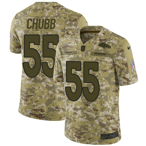 Nike Broncos #55 Bradley Chubb Camo Men's Stitched NFL Limited 2018 Salute To Service Jersey Nike Broncos #55 Bradley Chubb Camo Men's Stitched NFL Limited 2018 Salute To Service Jersey